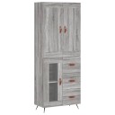 vidaXL Highboard grå sonoma 69,5x34x180 cm konstruert tre 8720845493417