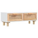 vidaXL Sidebord hvit 80x40x30 cm konstruert tre og heltre furu