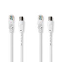 Nedis Coax Og CAT6 Combi Cable IEC coax Han / RJ45 Hun Nikkel Belagt RG58 75 Ohm Dobbelt Skjer