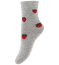 Fuzzies Sokker   2 pack   Light Grey m. Mansikka   Fuzzies   23/26   Sokker   Grå   23 26