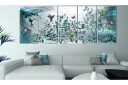 Bilde Hummingbirds Dance 5 Parts Turquoise Narrow 225x90 Artgeist sp. z o. o.