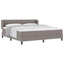  Boksen Fjærmadrass med Madrass Taupe 180x200 cm Stoff