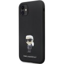 Karl Lagerfeld Silikon Mobildeksel til iPhone 11/XR med Ikonik Metallnål Svart