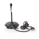 Nedis MICDU100 Bordmikrofon med USB og Av/På-knapp, Svart