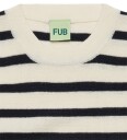 FUB Genser - Strikk - Ull - Ecru/Navy - FUB - 110 - Genser Hvit Marineblå Svart