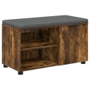 vidaXL Gangbenk Røkt Eik 80 x 38 x 46 cm Konstruert treverk og stoff