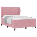  Box Spring Seng med Madrass Rosa 140x190 cm Fløyel