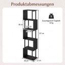 5 etasjes geometrisk bokhylle med veltesikring svart