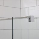 Bathlife Allsidig Dusjvegg 90 cm, Sølv profil/Delvis frostet glass