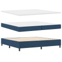  Box Fjærmadrass med Madrass & LED Blå 200x200 cm Stoff 3343531