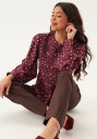 Bubbleroom Smock Blouse Burgundy 40-42