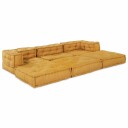 vidaXL Modulsofa-enhet 2 pcs Gul 140 x 70 x 56 cm Stoff