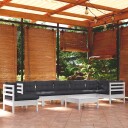  Hagesofagruppe med puter 9 deler hvit heltre furu 3096738