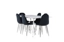 Venture Home Silar Spisegruppe 180 cm Rektangulær med 6 Polar stoler   Hvid/Sort