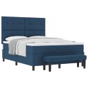  Box Spring Seng med madrass & benk Blå 140x200 cm Stoff