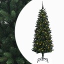 vidaXL Kunstig juletre med kuler 150 cm 150 LED-lys Varmhvit PE og PVC