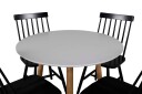 Venture Design Polar & Lönneberga spisegruppe Hvit/svart 4 st stoler & bord 90 cm