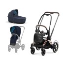 Komplett barnevogn Cybex e-Priam Rose Gold/Nautical Blue