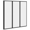 vidaXL Dusjvegg Svart 120 x 2 x 117 cm Aluminium Og PP