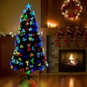  Kunstig juletre med dekorative strenglys grønn 150 cm PVC