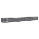 vidaXL Plantekasse pulverlakkert stål 440x80x36 cm antrasitt