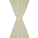 Vidaxl 2stk Krem Micro-Sateng Gardiner Med Sløyfer 140 X 225 Cm