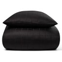 By Night Sateng sengesett - 100% Bomullssateng - Check Black - 150x210 cm