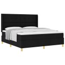  Box Spring Seng med Madrass Svart 180x200 cm Tøy