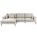 Hjørnesofa Flam   Grå svart/ Høyrevendt/ Fløyel