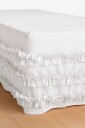 Ellos Home   Sengekappe Juliette Curve Frill i vasket bomull 60 cm   Hvit