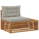 vidaXL Utendørs end sofa 3 Stk Naturlig og Lys Grå 115 x 83 x 73 cm
