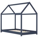 "Hus" sengeramme for barn 80x160 cm - grå