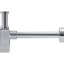 1,1/4" x 32 mm Lux. lommevannlås med rør og rosett   firkantet Krom