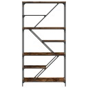  Bokhylle røkt eik 91x36x176 cm konstruert tre og jern 8721012125773