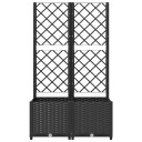 vidaXL Plantekasse med espalier svart 80x40x136 cm PP