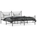 vidaXL Sengeramme i metall med hode- og fotgavl svart 180x200 cm 8721012248946