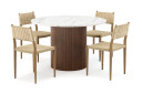 Scandinavian Choice Uppveda Spisebord 120 cm Rund med 4 stk Jamna Matstkolar Brun