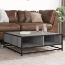  Salongbord grå sonoma 80x80x30 cm konstruert tre og metall 8721102838316