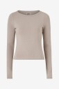 Aim'n   Topp Ease Ribbed Long Sleeve Top   Beige