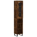 vidaXL Highboard røkt eik 34,5x34x180 cm konstruert tre 8720845488123