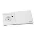 Evoline Square80 Hvit. 1x stikk 230V og 1x USB lader 1000mA - 1504326