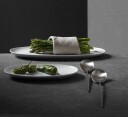 Royal Copenhagen Hvit riflet ovalt fat 37 cm
