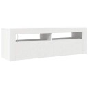vidaXL TV-benk med LED-lys hvit 120x35x40 cm