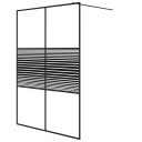Dusjvegg svart 140x195 cm klart ESG-glass