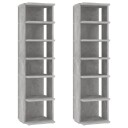 vidaXL Skoskap betonggr? 2 stk 25x27x102 cm