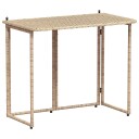 vidaXL Sammenleggbart hagebord beige 90x51x75 cm polyrotting
