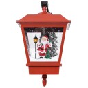 vidaXL Veggmontert julelampe med LED-lys og julenisse rød 40x27x45 cm