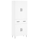  Highboard hvit 69,5x34x180 cm konstruert tre