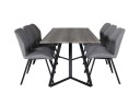Venture Design Marina & Gemma spisegruppe Grå/grå 6 st stoler & bord 180 x 90 cm