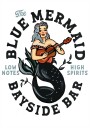 Blue Mermaid Bayside Bar. Dive Bar Music Pinup Plakat Plakat / 40x50cm